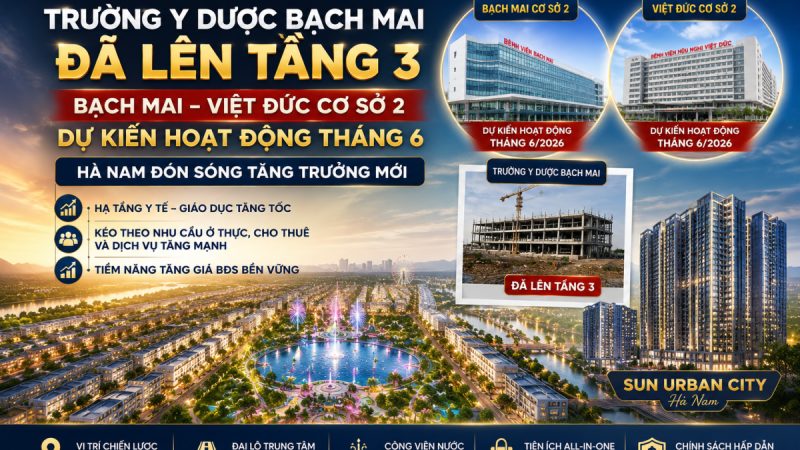 Trường Y Dược Bạch Mai lên tầng 3, Bạch Mai – Việt Đức sắp hoạt động: Sun Urban City Hà Nam theo định hướng phát triển mới
