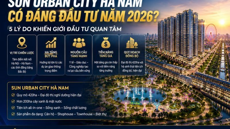 Phân tích đầu tư Sun Urban City Hà Nam: Cơ hội đón đầu chu kỳ tăng trưởng mới phía Nam Hà Nội