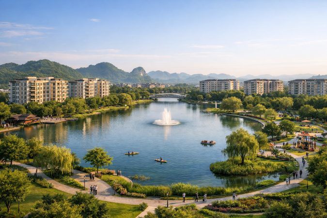 Góc bài: «Công viên và hồ nội khu 200 ha — lợi ích sức — Sun Urban City — hình minh họa